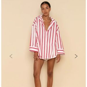 Elce reverie shirt - red / white stripe shirt